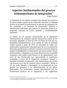 Aspectos institucionales del proceso latinoamericano de integración