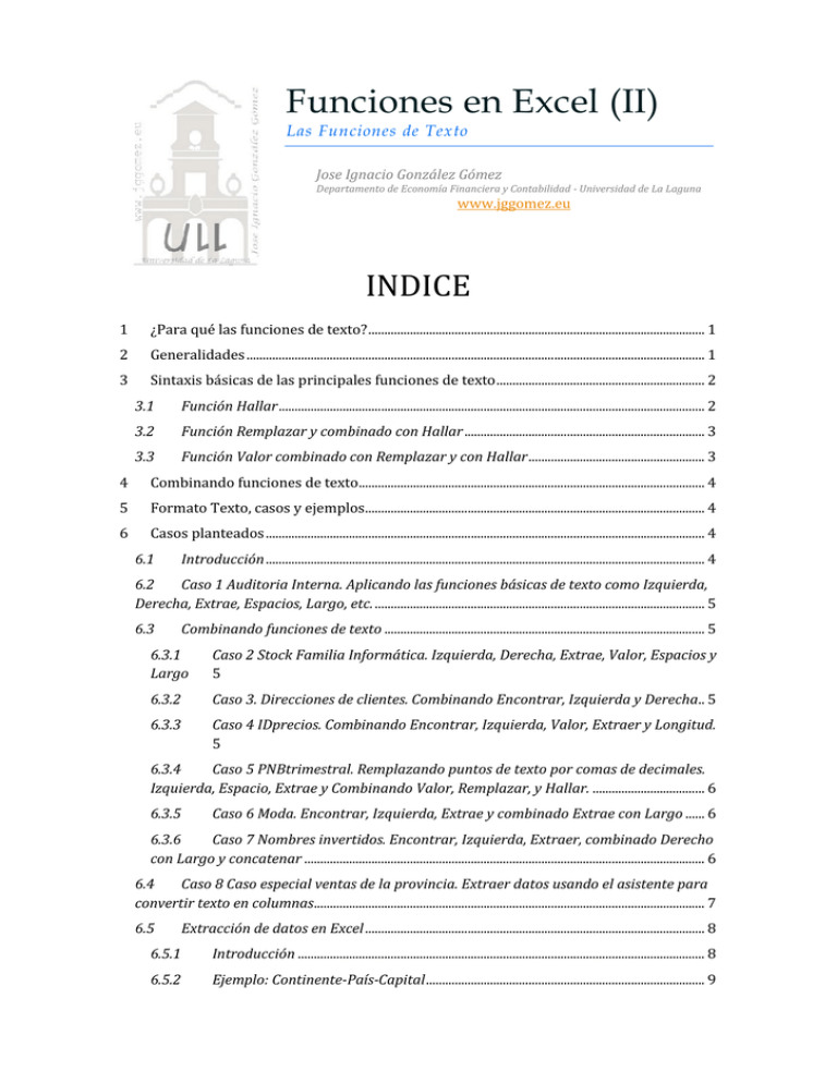 Funciones En Excel (II). Funciones De Texto