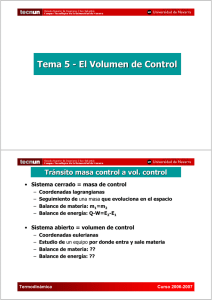 Tema 5 - El Volumen de Control