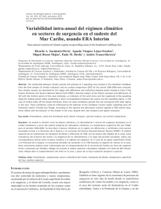 Variabilidad intra-anual del r&eacute;gimen clim&aacute;tico en sectores de