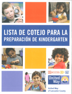 lista de cotejo para la preparacidn de kindergarten