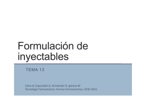Formulación de inyectables. Archivo