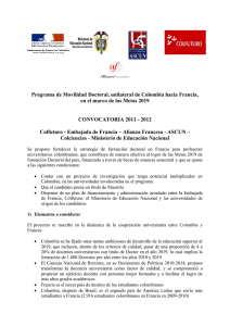 Programa de Movilidad Doctoral, unilateral de Colombia hacia