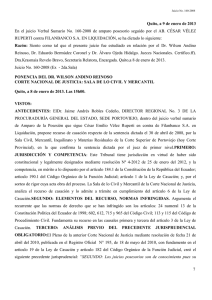 7 Quito, a 9 de enero de 2013 En el juicio Verbal Sumario No. 160