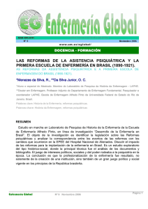 las reformas de la asistencia psiquiátrica y la primera escuela de