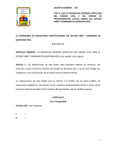 artículo primero.- se - Poder Legislativo del Estado de Quintana Roo
