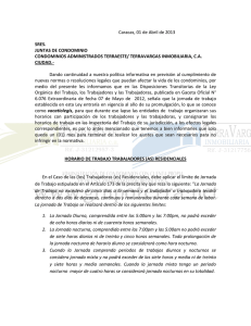 r&eacute;gimen aplicable al nuevo horario de trabajo lottt