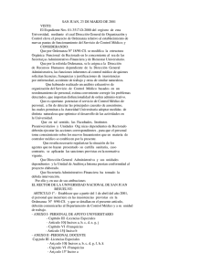 Ordenanza Nº 02-2001 del Rector - Universidad Nacional de San