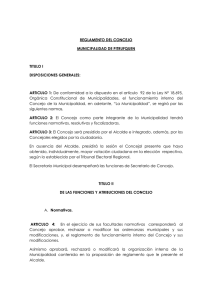 Reglamento del Concejo Municipalidad de Pitrufquen