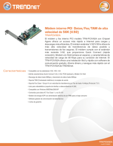Módem interno PCI Datos/Fax/TAM de alta velocidad
