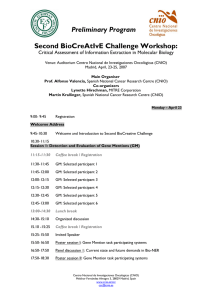 Preliminary Program Second BioCreAtIvE Challenge Workshop: