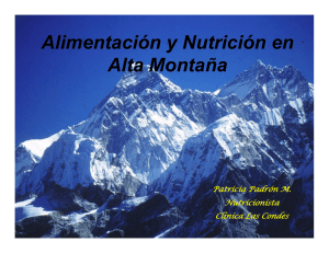 Alimentación y Nutrición en Alta Montaña