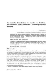As unidades fraseolóxicas no castelán de Cataluña. Revisión dunha