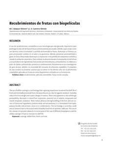 Recubrimientos de frutas con biopel&iacute;culas