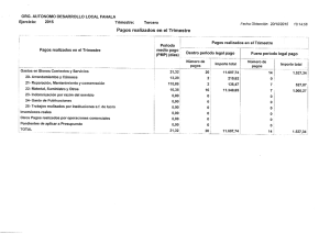 Ejercicio: 201 5 Trimestre: Pagos realizados en el Trimestre