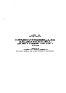 CONSTITUCIÓN DE "FONOA¿¿A FTGENCAT s, FONDO DE