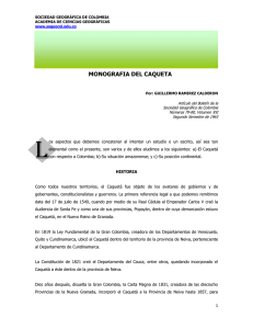Monografía del Caquetá - Sociedad Geográfica de Colombia