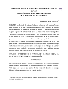 comisión de arbitraje médico, mecanismos alternativos de justicia