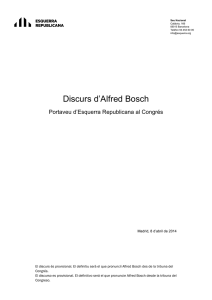 Discurs d`Alfred Bosch