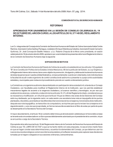 REFORMAS APROBADAS POR UNANIMIDAD EN LA SESIÓN DE