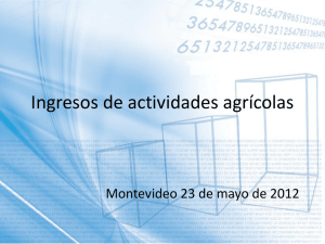 Ingresos de actividades agrícolas