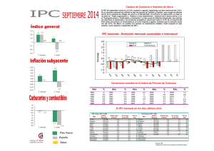 El IPC mensual en los dos ultimos años Variaciones anuales en el