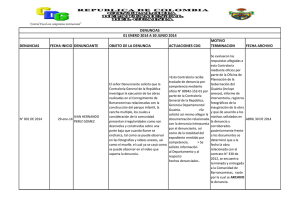 Denuncias primer semestre 2014 - Contraloría Departamental del