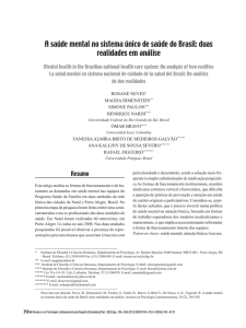 A saúde mental no sistema único de saúde do Brasil: duas