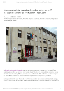Astorga reunirá a expertos de varios países en la IV Escuela de