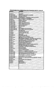 PROGRAMAS EN ADMINISTRACIÓN FINANZAS DEPTO. SALUD