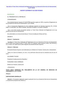 Aprueban el Texto Único Ordenado del Reglamento de la Ley