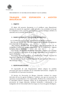 TRABAJOS CON EXPOSICIÓN A AGENTES BIOLÓGICOS