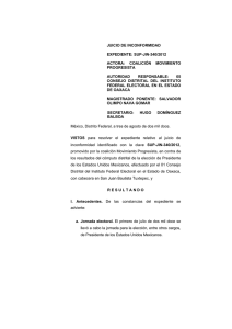 SUP-JIN-340/2012 - Tribunal Electoral del Poder Judicial de la