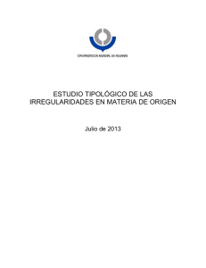 estudio tipológico de las irregularidades en materia de origen