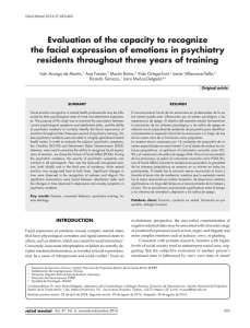 Evaluation of the capacity to recognize the facial expression of