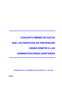 Conjunto Mínimo de Datos que los servicios de prevención deberán