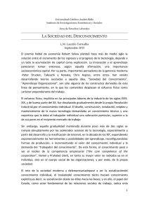 la sociedad del desconocimiento - Universidad Católica Andrés Bello