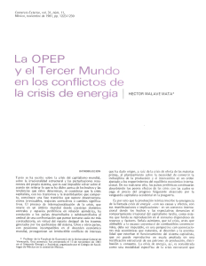 La OPEP y el Tercer Mundo en los conflictos de la crisis de energía