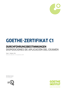 Disposiciones de aplicación del examen - Goethe
