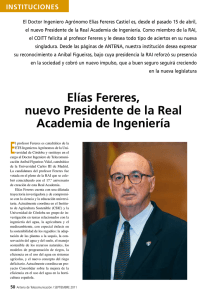 Elías Fereres, nuevo Presidente de la Real Academia de Ingeniería