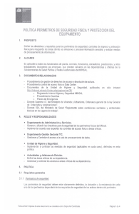 política perimetros de seguridad fisica y protección del equipamiento