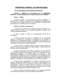 Ordenanza General de Subvenciones