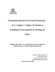 Estandarización del Test Escala Existencial de A. Längle