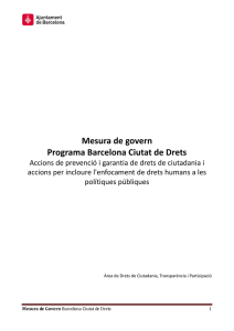 Mesura de govern Programa Barcelona Ciutat de Drets