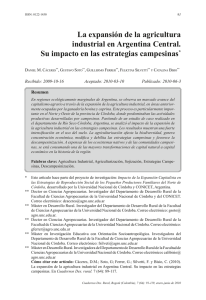 La expansión de la agricultura industrial en Argentina Central. Su