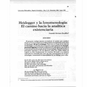 Heidegger y la fenomenología - Revistas científicas Pontifica