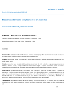 Bioestimulación facial con plasma rico en plaquetas