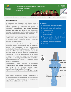 Caracterización del Sector Educativo Localidad de Suba Año 2015