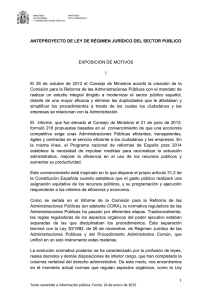 Anteproyecto de Ley de Régimen Jurídico del Sector Público