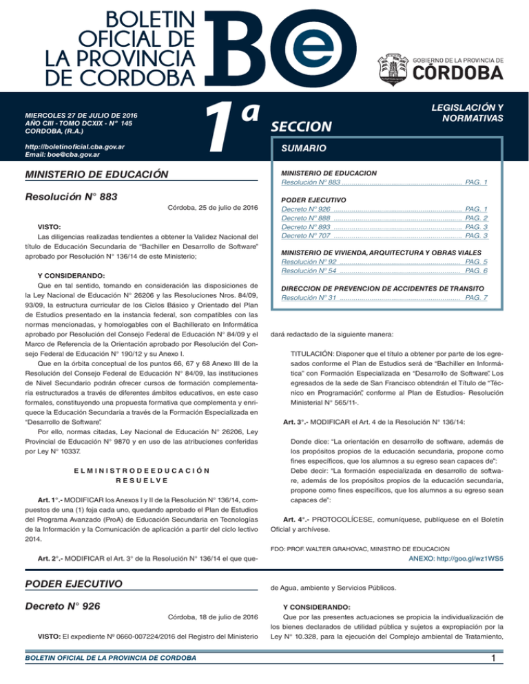 SECCION - Boletín Oficial